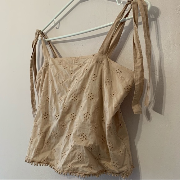 🧡3/$30 Aerie Light Pink Crop Eyelet Tank in Small - Picture 7 of 9